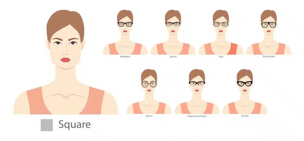 type of glasses for female square face shape