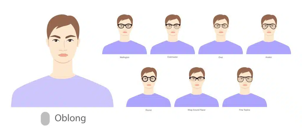 type of glasses for male oblong face shape