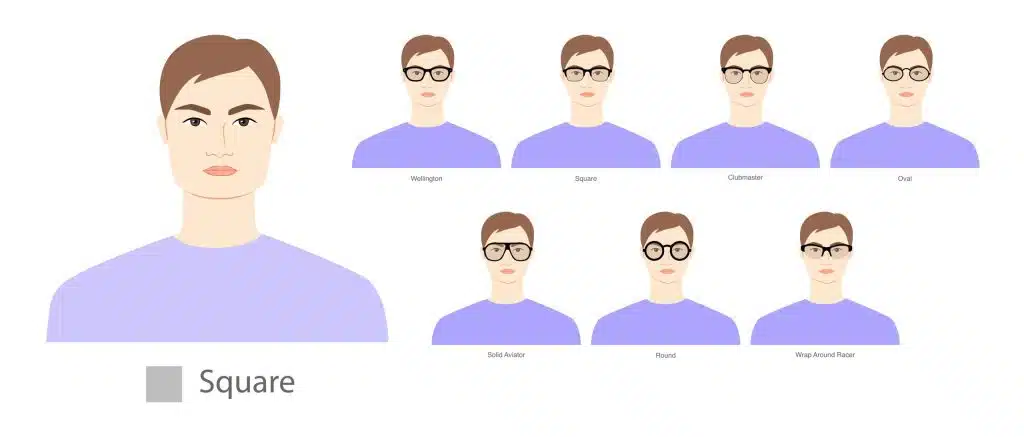 type of glasses for male square face shape